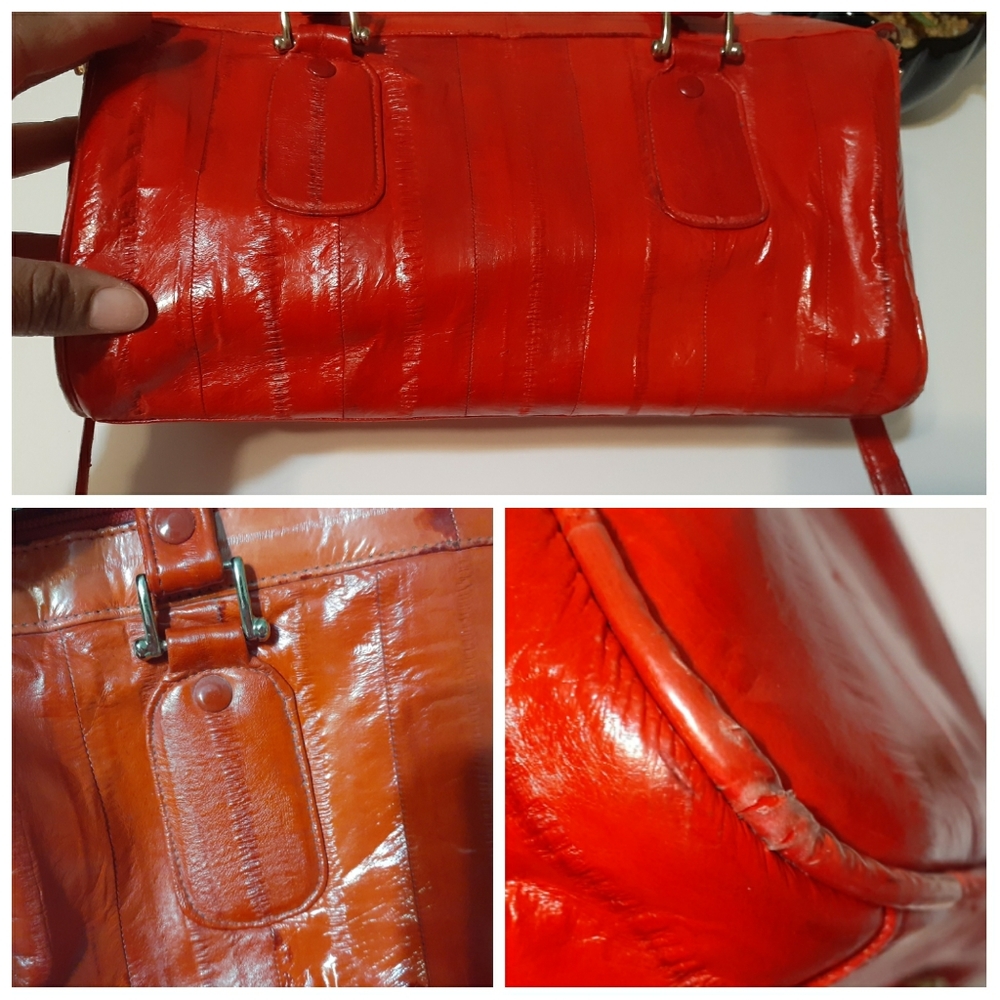 Vintage Red Genuine Eel Skin Purse - Picture 3 of 10